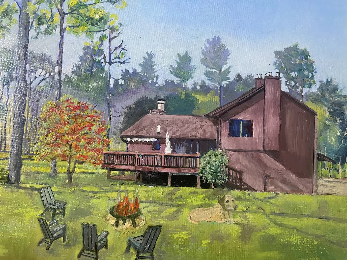 Upstate Retreat - completed painting by Antoinette Jordaan